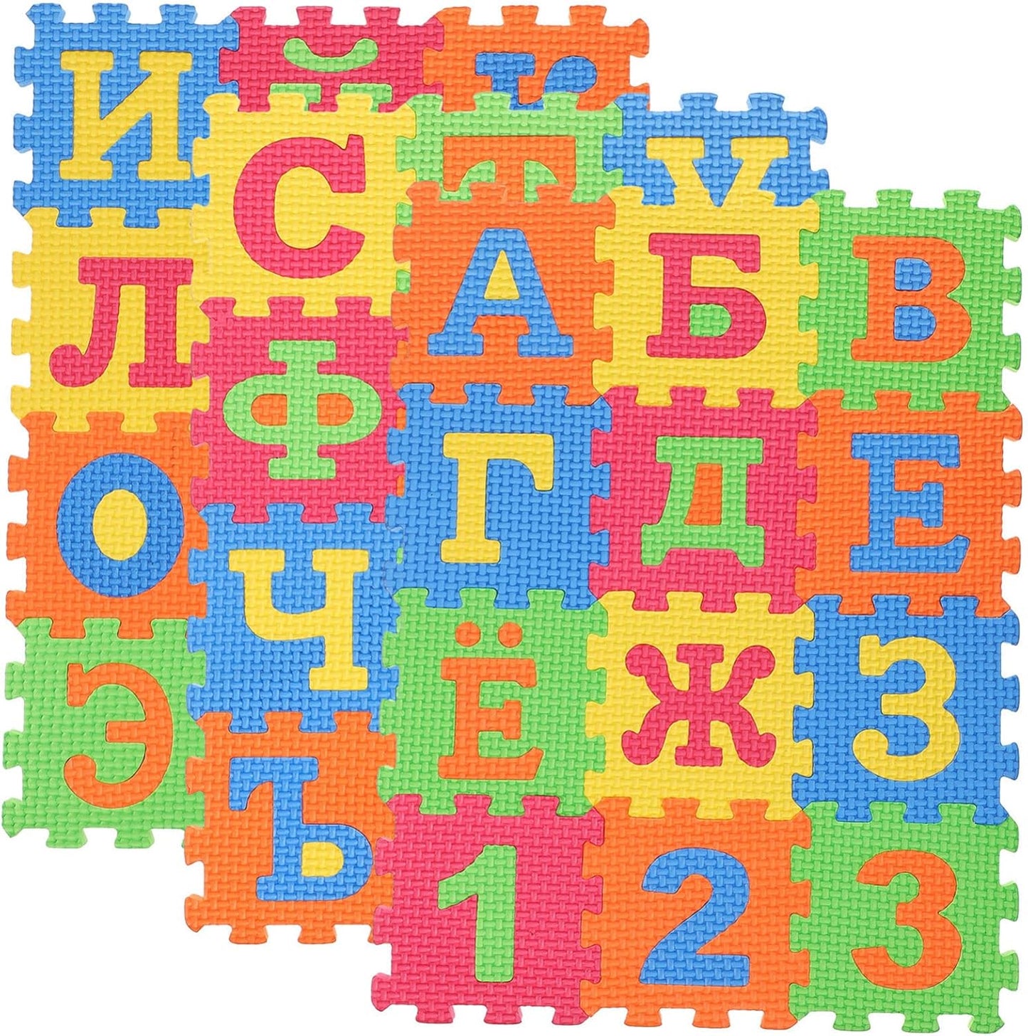 36pcs Russian Puzzle Mat Interlocking Carpet Tiles Russian Alphabet Play Mat Interlocking Puzzle ABC Rugs for Babies Baby Toys Box Large Floor Eva Toddler