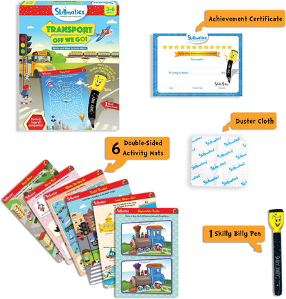 Skillmatics Educational Game - Dots & Mazes, Reusable Activity Mats with Dry Erase Marker, Gifts, Travel Toy, Ages 3 to 6