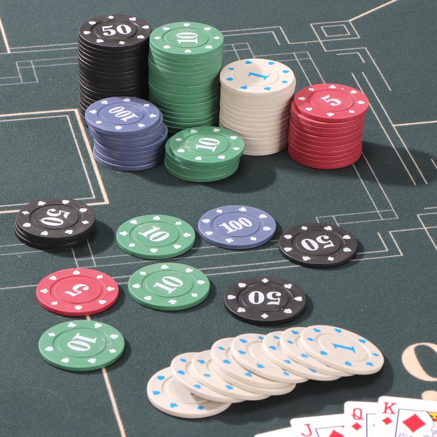 400Pc Numbered Fake Poker Chips Mahjong Chips 4g Light Weight Plastic Counting Chips Value Price Account Counters,Mini Trave Poker Blackjack Sets for Beginner,2 Decks Playing Cards Denominations Games