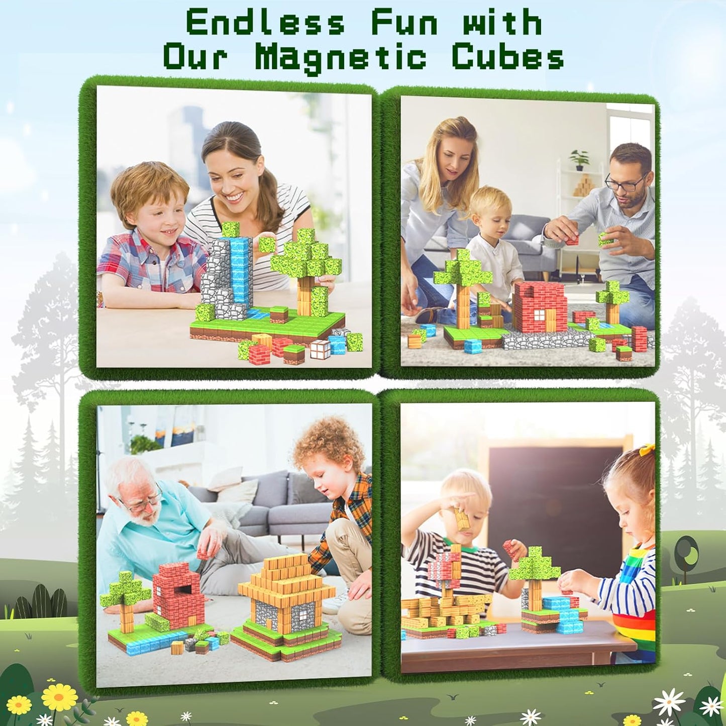 100PCS Magnetic Blocks, 1 inch Building Blocks for Kids, SETM Sensory Toys for Toddlers, Building Blocks Cubes, Birthday Gift for Boys and Girls Aged 3-12 Creative Construction Toys