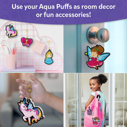 Skillmatics Aqua Puffs - 3D Art Kit, Animals, Mess-Free Paint by Number Craft for Kids, DIY Color Activity, Screen-Free Entertainment, Travel & Creative Gift for Girls & Boys Ages 4, 5, 6, 7, 8, 9, 10