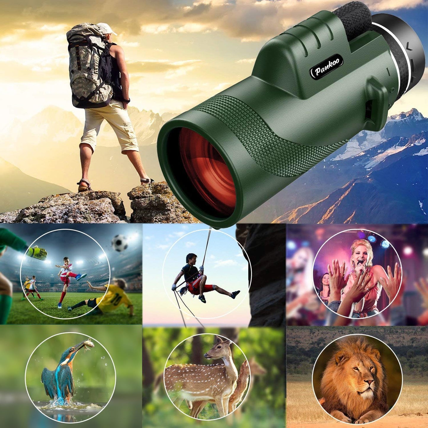 16X52 Monocular, Birthday Gifts for Men Dad Husband Him, Telescope High Powered for Adults, 2023 Power Prism Compact Monoculars for Adults Kids, Gadgets for Men, Valentines Gifts Ideas