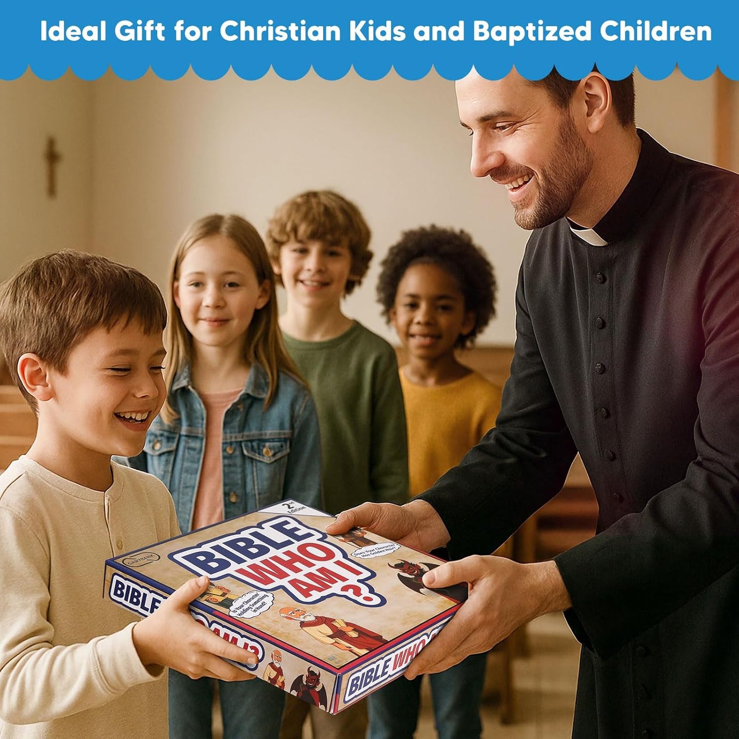 Garybank Guess Bible Who Am I Games for Kids, 24 Holy Bible Characters with Life Story & Verse Cards, Bible Trivia Study Supplies for Sunday School, Youth Group & Teens, Christian Catholic Gifts