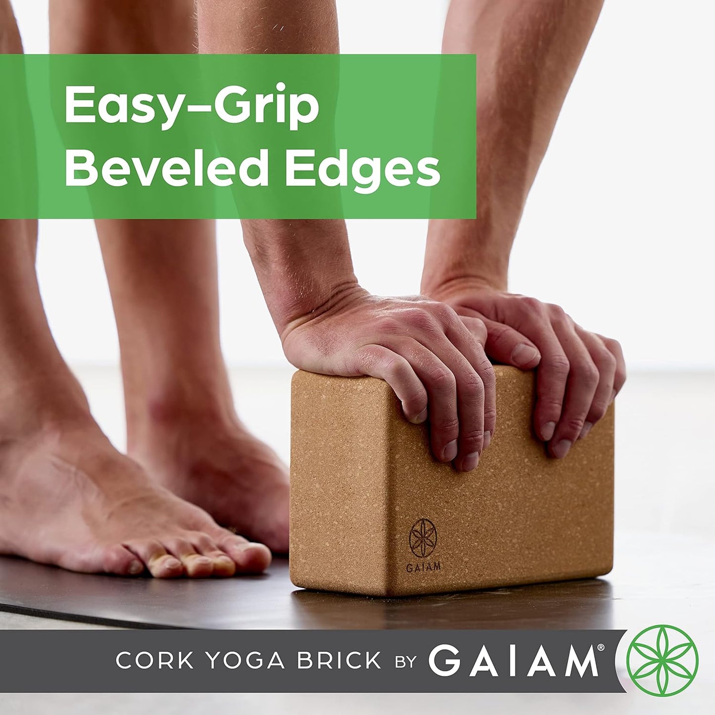 Gaiam Yoga Block - Supportive Latex-Free Eva Foam - Soft Non-Slip Surface with Beveled Edges for Yoga, Pilates, Meditation