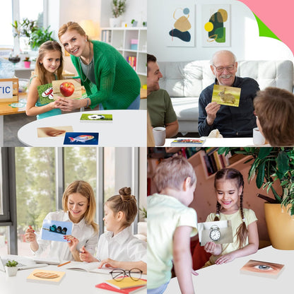 50 Verb Flashcards, Picture & Word Cards Action Language Builder Visual Aid Language Learning Tool for Autism, ESL Teaching Materials for Adults, Non-Verbal Children Vocabulary Builder for Kids