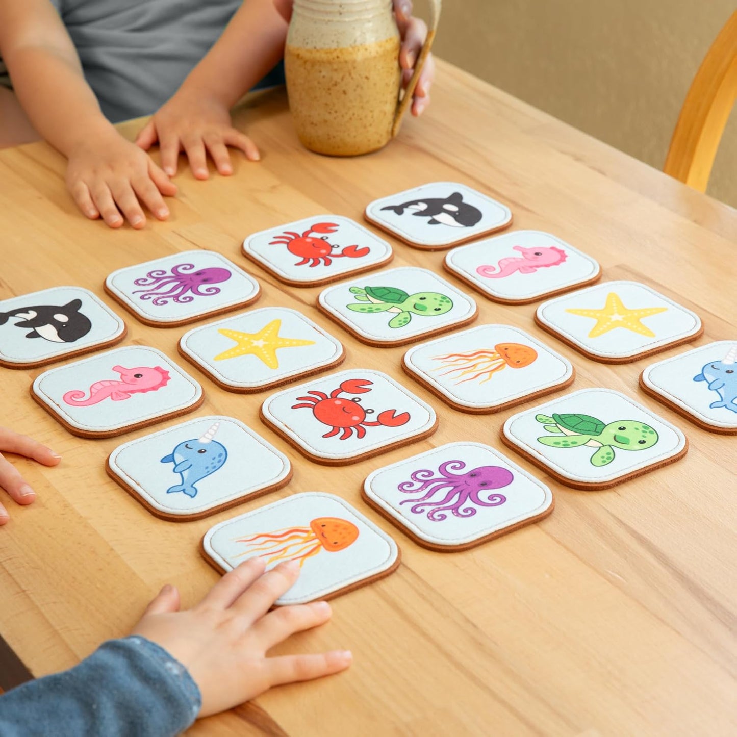 Felt Matching Game for Ages 2–4 – Soft and Safe for Ages 1+ – Montessori Memory Game – Sensory Flash Cards – Best Educational Gift for Ages 1–3 - Woodland Animal Theme
