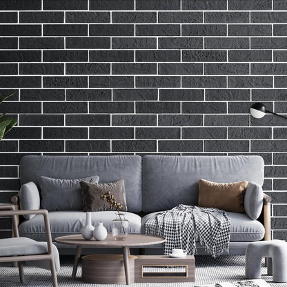 100 Whitewash Grey Faux Brick Wall Tiles, 3D Thin Brick Veneers for Bedroom, Bathroom, Kitchen, Fireplace and Fence Wall Panels (14.2 sq ft)