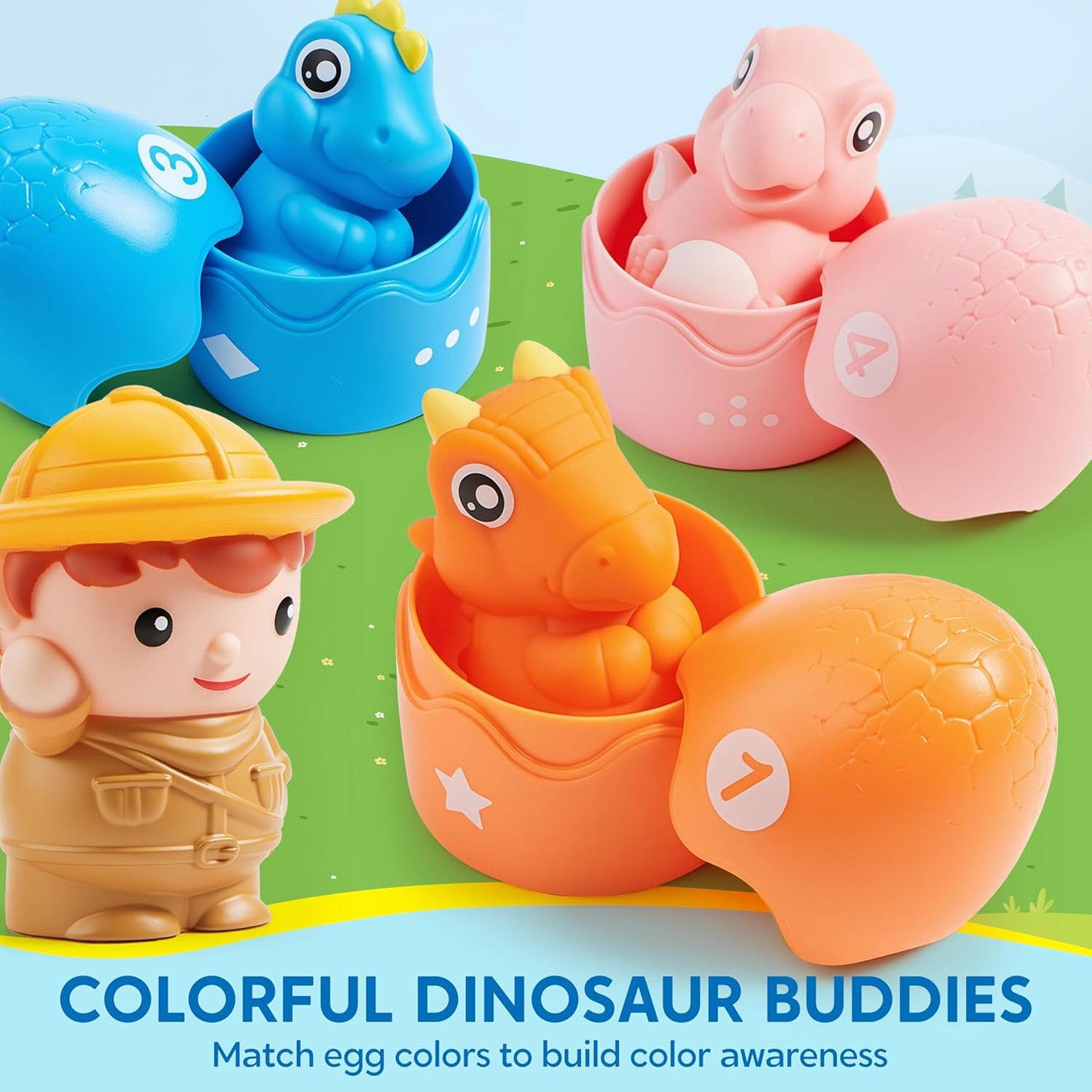 Play-Act Learning Toy for Toddlers 1 2 3 Years Old, Counting, Matching & Sorting Montessori Learning Farm Train Including 9 Farm Animals, Birthday Gift for Baby Boys Girls