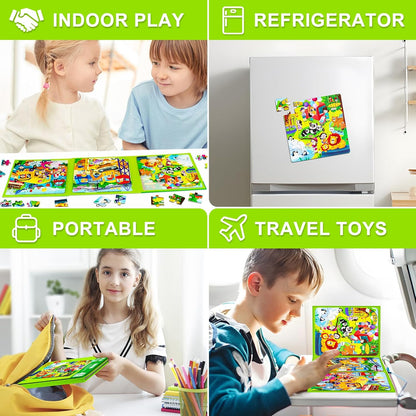 Magnetic Puzzles for Toddlers 1-3, Cartoon Mermaid Magnet 3 in 1 Jigsaw Puzzle, Kids Travel Puzzles Toys, Preschool Learning Toy for Kids 1-8 Year (Mermaid)