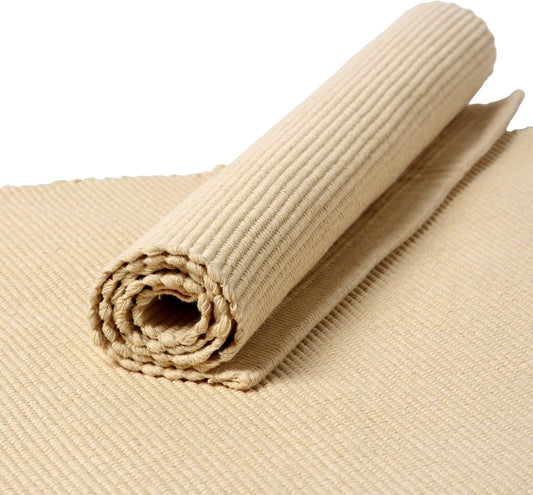 Montessori Work Rug for Kids - Non-Slip Thick Activity Mat for Preschool Practical Life Skills, Preschool Learning & Play for Toddlers- Multiple Sizes & Colors (Small Beige Work Mats(2pcs))