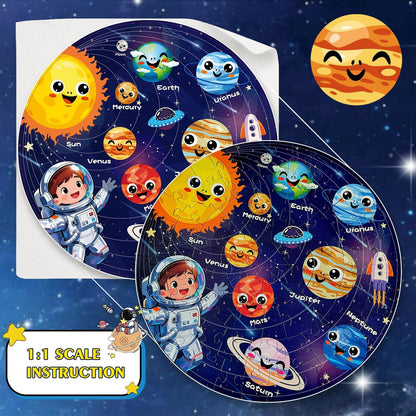 Floor Puzzles for Kids Ages 4-6 70 Piece Glow in The Dark Solar System Puzzles 3-5 Space Planets Toys Large Jigsaw Puzzle Learning Educational Toy Birthday Gift for Boys Girls Ages 6-8