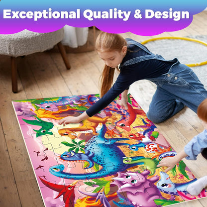 QUOKKA Giant Floor Puzzle for Kids Ages 4-6 – 2x3 Feet Extra-Thick 48 Pieces Toddler Puzzle Ages 3-5 – Bugs Educational Activity for Boys Girls – Premium Box with Sturdy Handle & Magnetic Closure