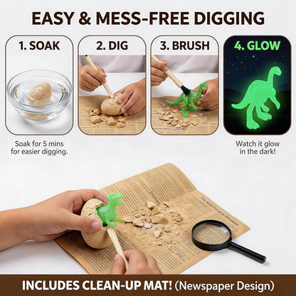 24 Dinosaur Eggs Dig Kit Toys for Kids, Dinosaur Eggs Excavation Kit with Magnifier, Easter Basket Stuffers, Science STEM Birthday Party Favors Gifts for Boys Girls Age 3 4 5 6 7 8 9 10 + Years Old