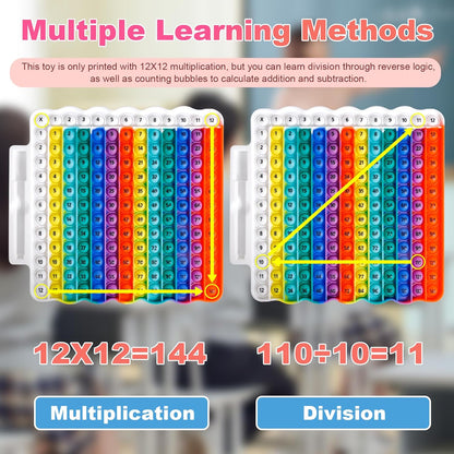 Multiplication Table Game Learning Toy Pop Multiplication Flash Cards 3rd Grade Fidget Math Game Toy 12x12 Educational Desktop Flash Card with Marker