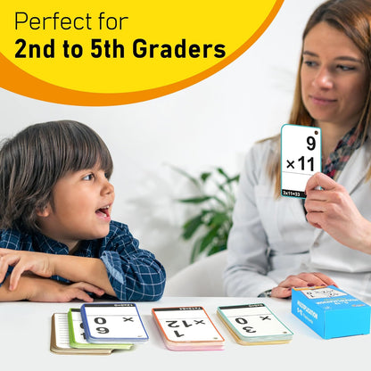 BenBen Multiplication Flash Cards 0-12, 91 Cards, Times Table Flash Cards with Rings, Multiplication Practice for Kids 8-12, 2nd 3rd 4th 5th 6th Grade, Math Flashcards for Homeschool Classroom