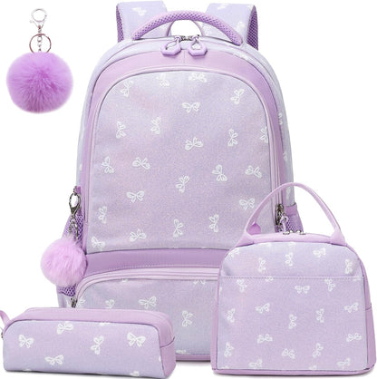 Girls Backpack for Elementary Unicorn Backpack Kids Backpack School Bookbag for Girls 3 in 1 Set Back to School