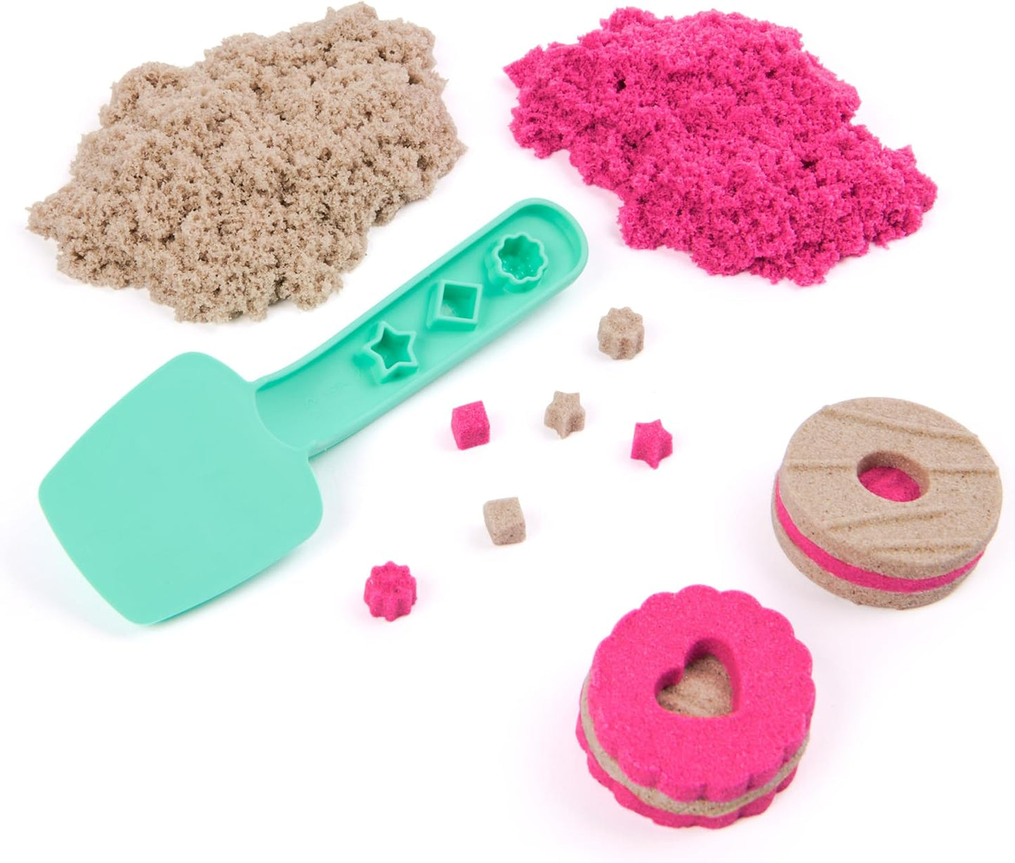 Kinetic Sand Cookie Box - with 227 g Magic Sand in 2 Colours, 3 Accessories for Creative Indoor Sand Game, for Children from 3 Years