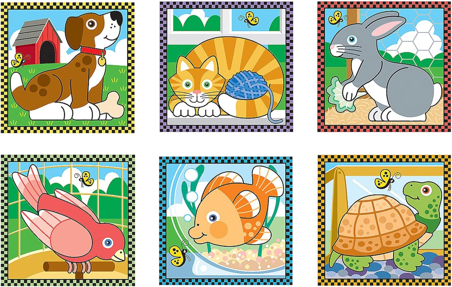 Melissa & Doug Pets Wooden Cube Puzzle With Storage Tray (16 pcs)
