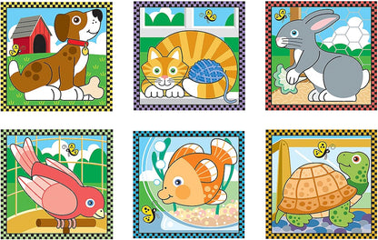 Melissa & Doug Pets Wooden Cube Puzzle With Storage Tray (16 pcs)