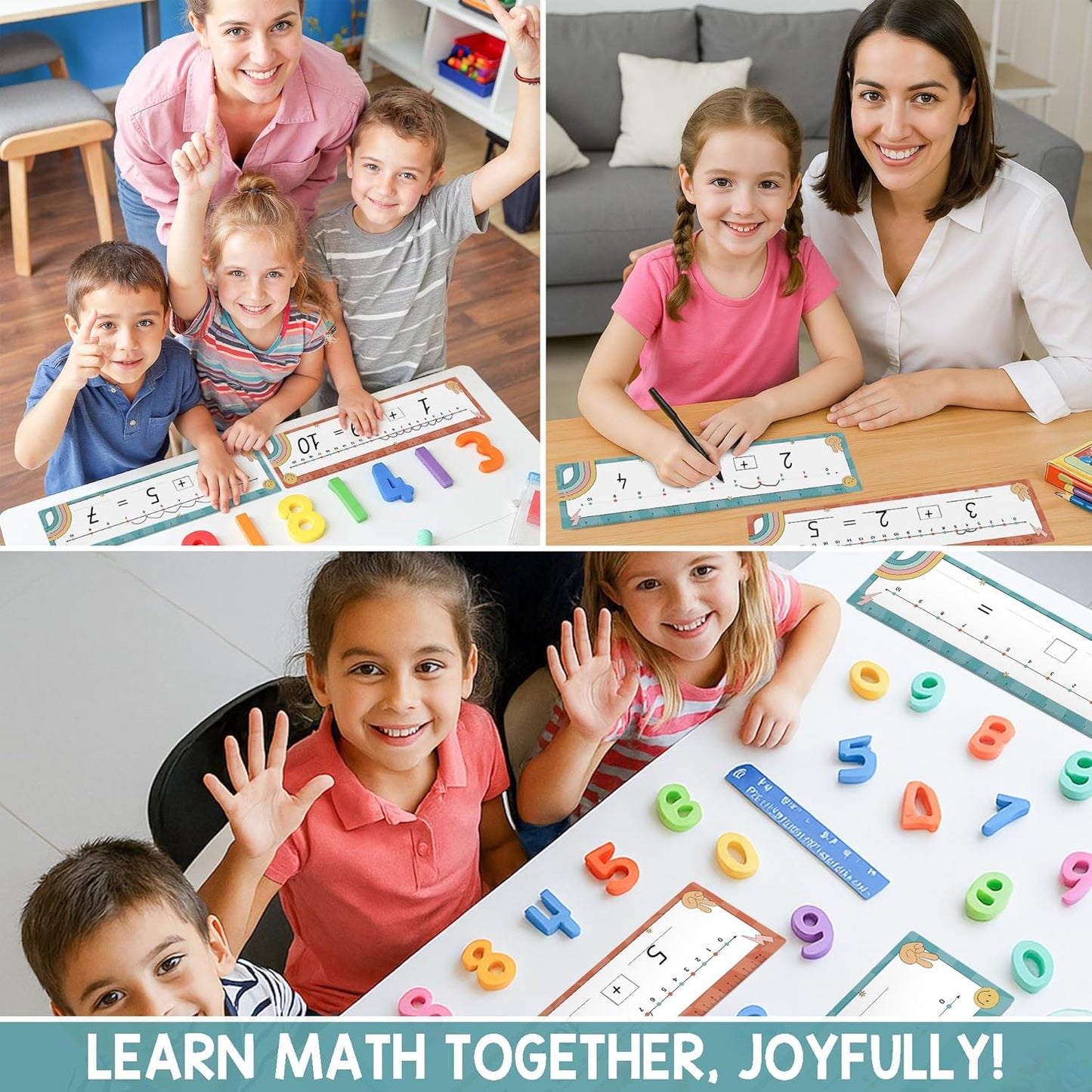 26 Pack Boho Number Line Dry Erase Boards Cards, 14"x4", Double-Sided, 0-10 on One Side & 0-20 on Other Side, Math Manipulatives for Student, Education Classroom Must Haves