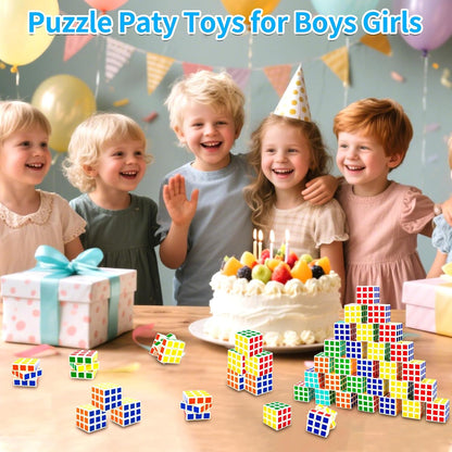 48 Pack Mini Cubes Puzzle Box for Kids, 1.18in 3x3 Magic Cube Brain Teasers for Boys Girls, School Rewards & Classroom Prize for Students Party Favors Birthday Gift Goodie Bag Fillers