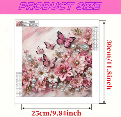 LAKEQUILL Royal Blue Butterfly Special Shaped 5D DIY Partial Drill Home Diamond Art Kit (Butterfly-4)