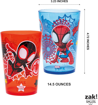 Zak Designs 14.5oz Disney Frozen 2 Nesting Tumbler Set Includes Durable Plastic Cups, Fun Drinkware is Perfect for Kids, 4pk (14.5oz, Anna & Elsa & Olaf)