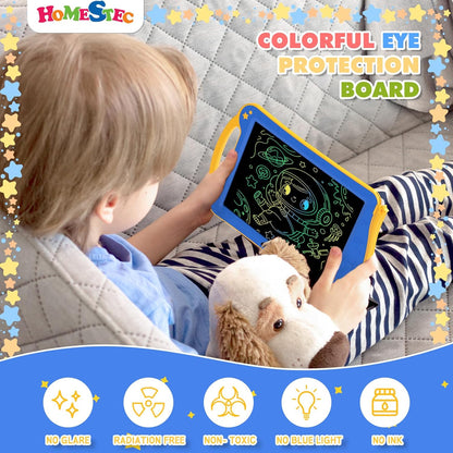 [ClimatePartner Certified] HOMESTEC Astrodraw Drawing Pad, Colorful LCD Writing Tablet for Kids, Doodle Board for Toddlers 3 4 5 6 Years Old, Travel Toy Birthday Gift for Boys Girls (Aqua/Purple)