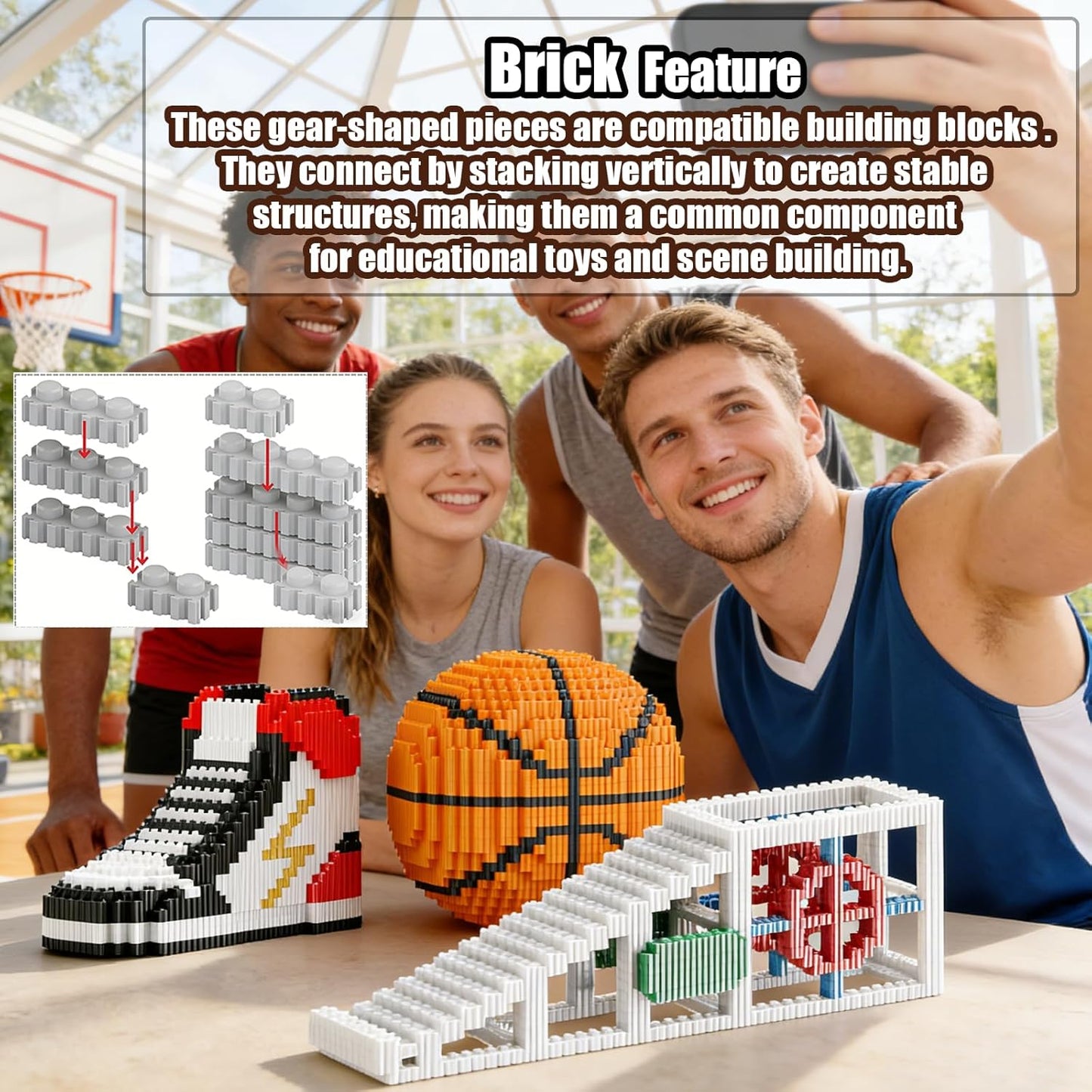 2026 New Soccer Ball with Sport Sneaker Building Block Set, Realistic Soccer, Luminous Crystal Shoe, Golden Stand STEM Bricks, DIY Educational Toy World Football Cup Gifts for Teen, Adult