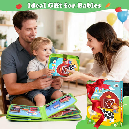 OCHIDO Busy Book for Toddlers 1-3, Montessori Toys for 1 Year Old Boy Girl, Farm Animal Busy Board Educational Learning Quiet Toddler Activity Book, Birthday for Toddlers