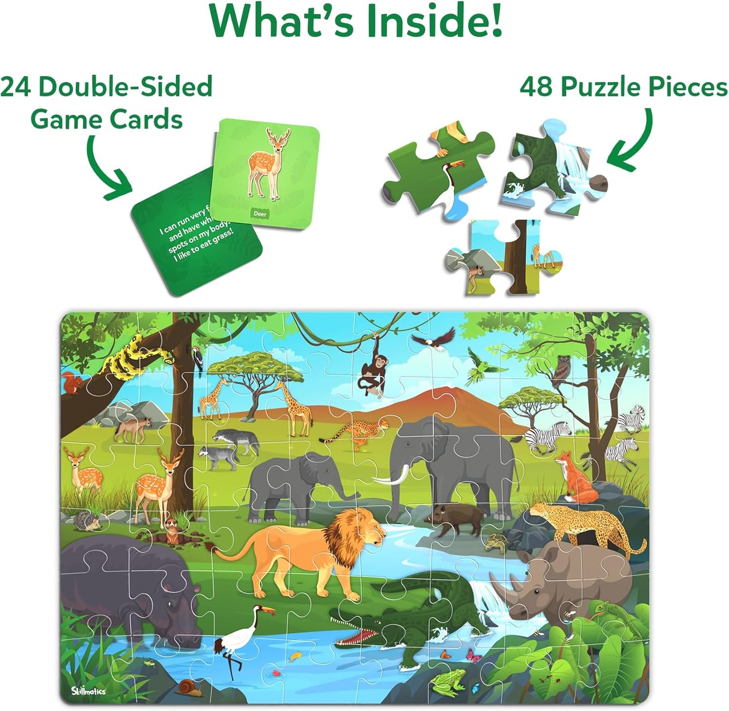 Skillmatics Floor Puzzle & Game - Piece & Play Construction Site, Jigsaw & Toddler Puzzles, Educational Toy, Gifts for Boys & Girls Ages 3, 4, 5, 6, 7 (48 Pieces, 2 x 3 feet)