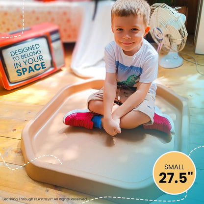 Tuff Tray 27.5” Small [Brown] Sensory Play for Kids, Toddler Sensory Bin for Sand and Water Play, Indoor Activity Sensory Tray, Outdoor Sandbox