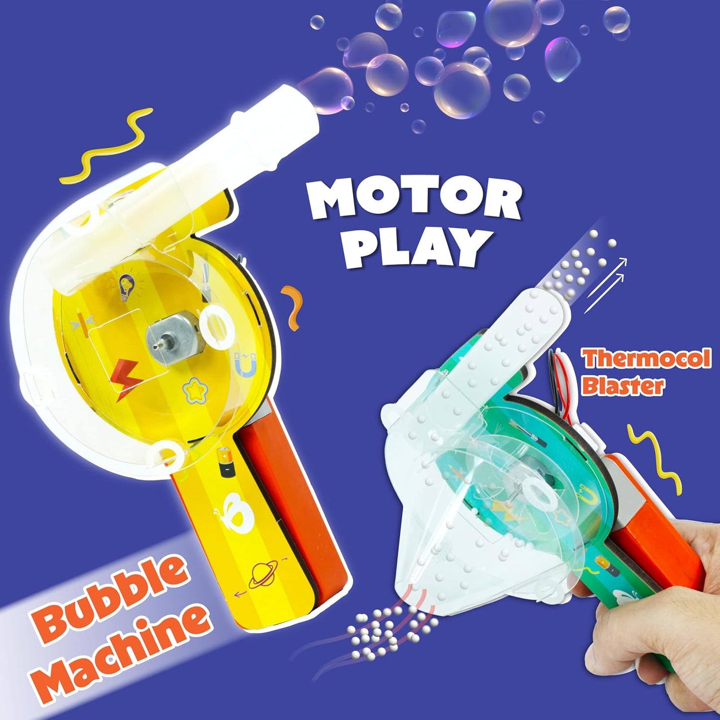 Butterfly EduFields 4in1 Motor Play Science Kit Pack of 5 | Best Birthday Return Gifts for Kids Ages 5 6 7 8 9 10 11 12 | STEM Toy | Reusable & Safe | Birthday Gift for Kids Ages 5+