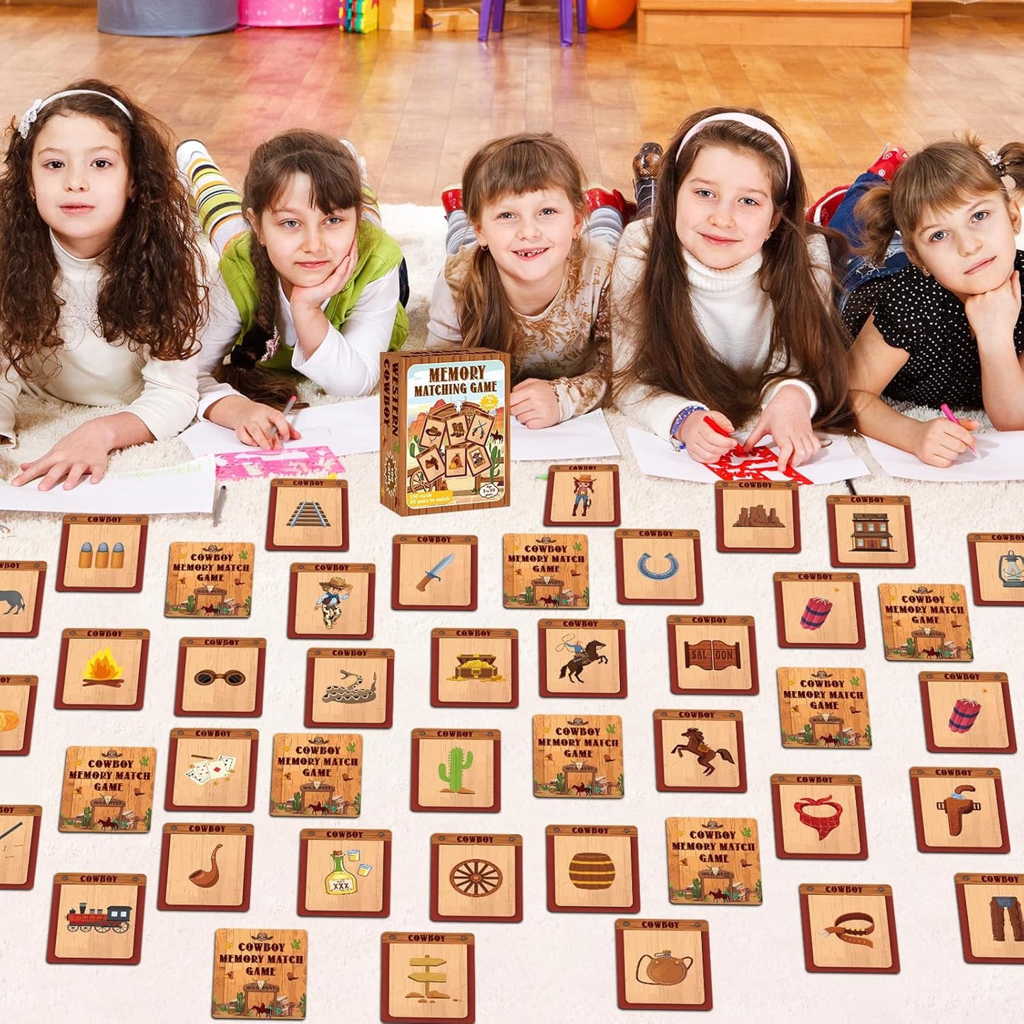 gisgfim 100 PCS Memory Matching Game Famous Paintings Concentration Memory Card for Adults Learning Educational Game A Fun & Fast Artworks Theme Matching Games
