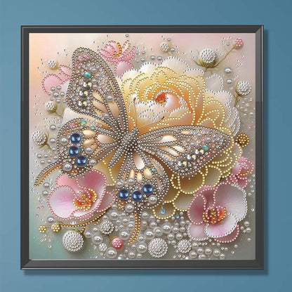 LAKEQUILL Royal Blue Butterfly Special Shaped 5D DIY Partial Drill Home Diamond Art Kit (Butterfly-4)