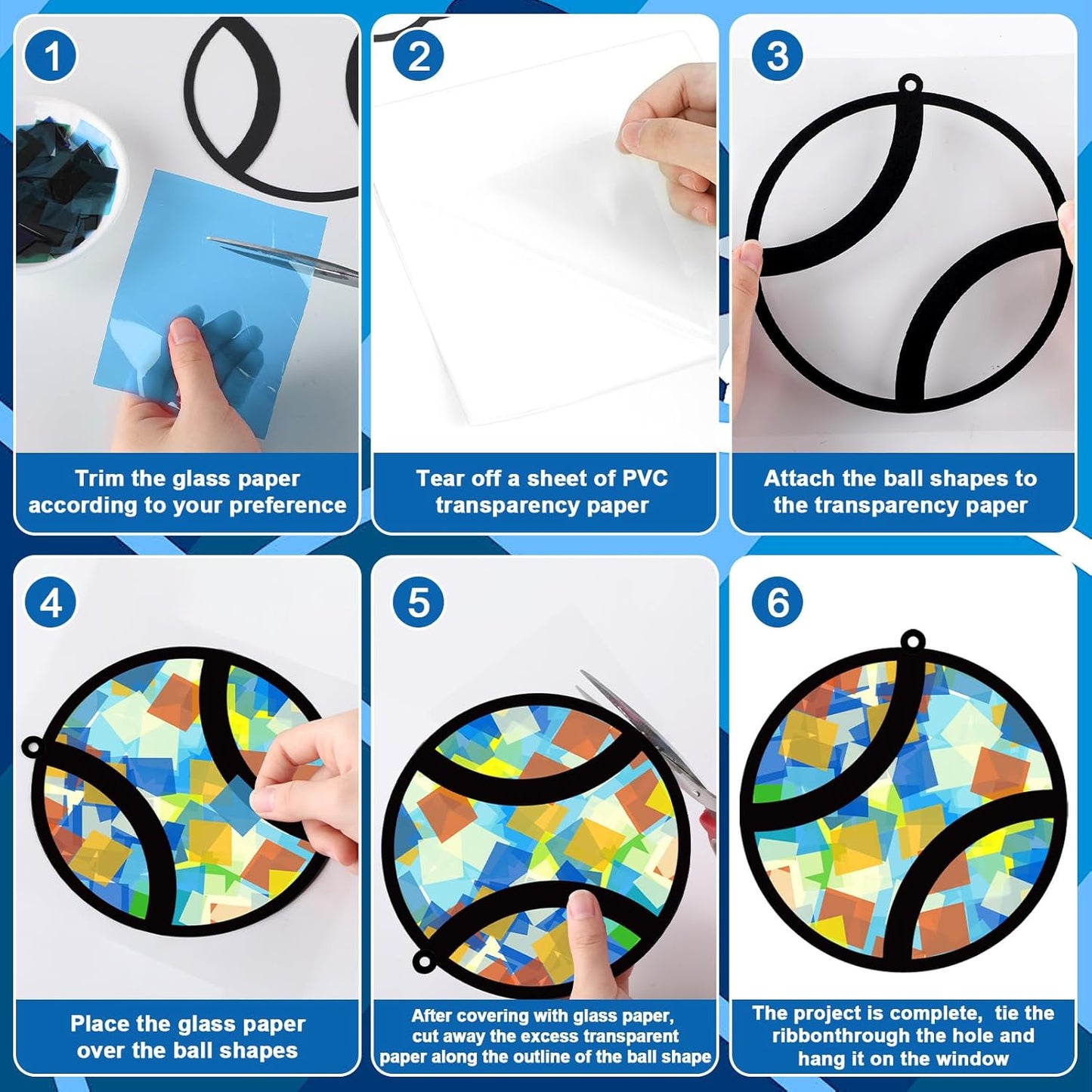 32 Sets Outer Space Suncatchers Craft Kit DIY Window Stained Glass Effect Planet Astronaut Alien Paper Crafts Home School Classroom Decoration Kid Birthday Gift Creative Art Project Activity Game - Colors B
