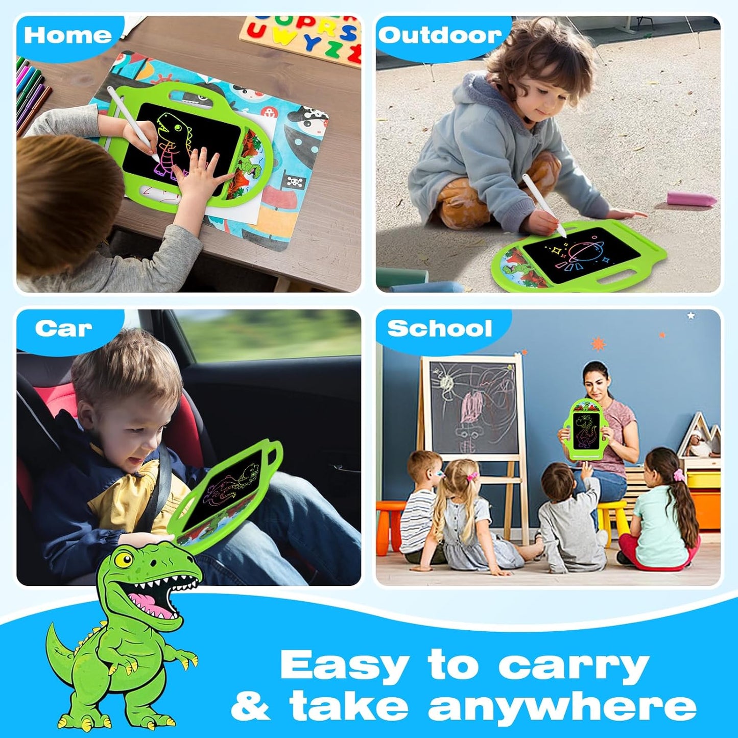 Unicorn 8.5 Inch LCD Writing Tablet for Kids 2-6, Drawing Tablet Doodle Board with Handle, Travel Car Toy for Girls, Educational Sketch Pad Birthday Christmas Gift