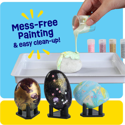 Dan&Darci Paint Pouring Rocks for Kids - Rock Painting Kit - Arts and Crafts for Kid Ages 8-12 - Craft for Girls 6 7 8 Year Old Girl - Birthday Christmas Gifts for Boys - Art Kits - Toys for Age 6-7