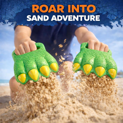 Liberty Imports 13 PCS Beach Sand Toys, Dinosaur Claw Hand Scoop Play Set with Bucket, Shovel Tools, Animal and Castle Sand Molds - Beach Sandbox Toys for Toddlers & Kids