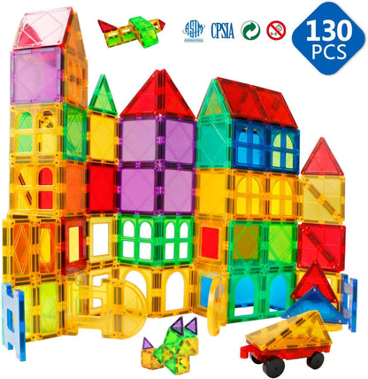 MAGBLOCK Magnetic Tiles Toys for Kids Magnet Building Tiles 100 Pcs Magnetic Blocks Preschool Building Sets Educational Toys for Toddlers Boys and Girls.
