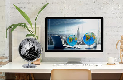 Political Globe Dia 5.5-inch / 14cm- Educational/Geographic - Stainless Steel Arc and Base - School, Home, and Office