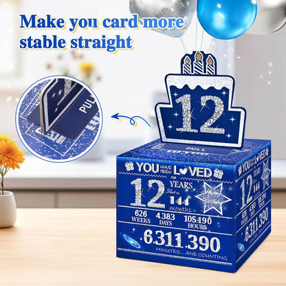 10 Happy Birthday Money Box for Cash Gift, 10th Birthday Decorations for Boys and Girls, Gifts for 10 Year Old Boy, Boy Gift Ideas, Cool Things for Teen -Blue with 100PCS Bags