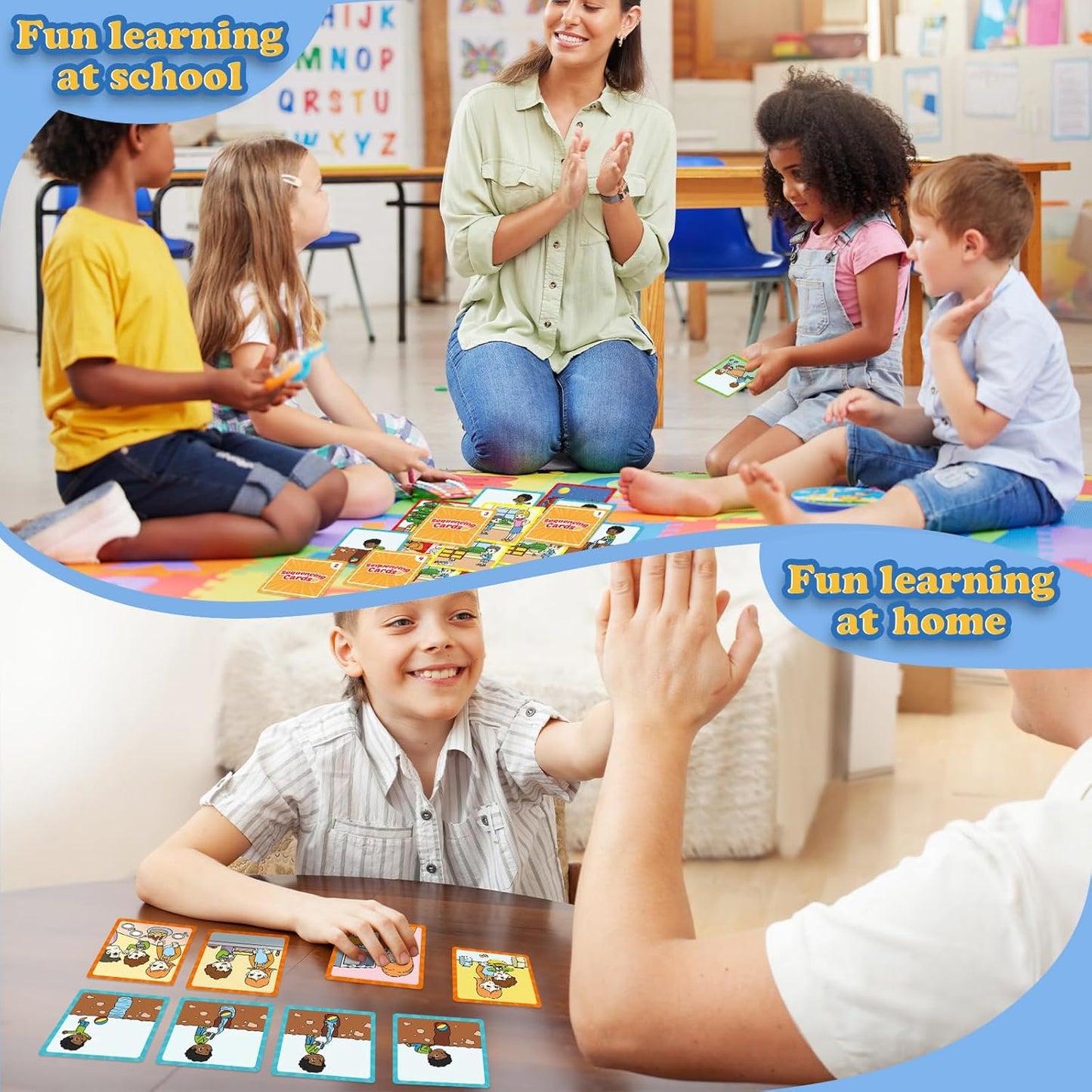 Kasfalci Sequencing Cards, Sequence Game for Kids, Speech Therapy Materials for Autism, Improve Storytelling,Social Skills, Sentence Building, Preschool Learning Activities for Classroom & Homeschool
