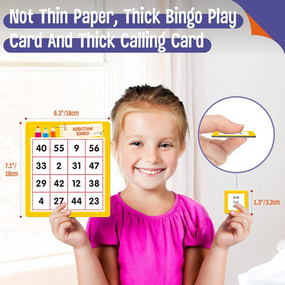 SpriteGru Multiplication & Division Bingo Game, 480 Math Problems, 2 Educational Math Board Game for Kindergarten and Preschool Kids 4-8, Perfect for Classroom & At Home (Up to 25 Players)