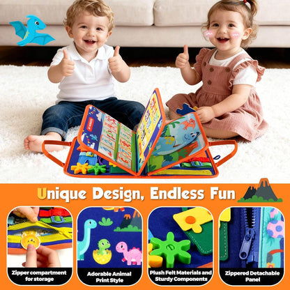 GOLIYEAN Toddler Busy Board - Montessori Toys for Toddler Boy Girl Birthday Gifts, Educational Learning Sensory Busy Book for Toddlers, Quiet Activity Books for Toddlers, Travel Toys for Airplane Car