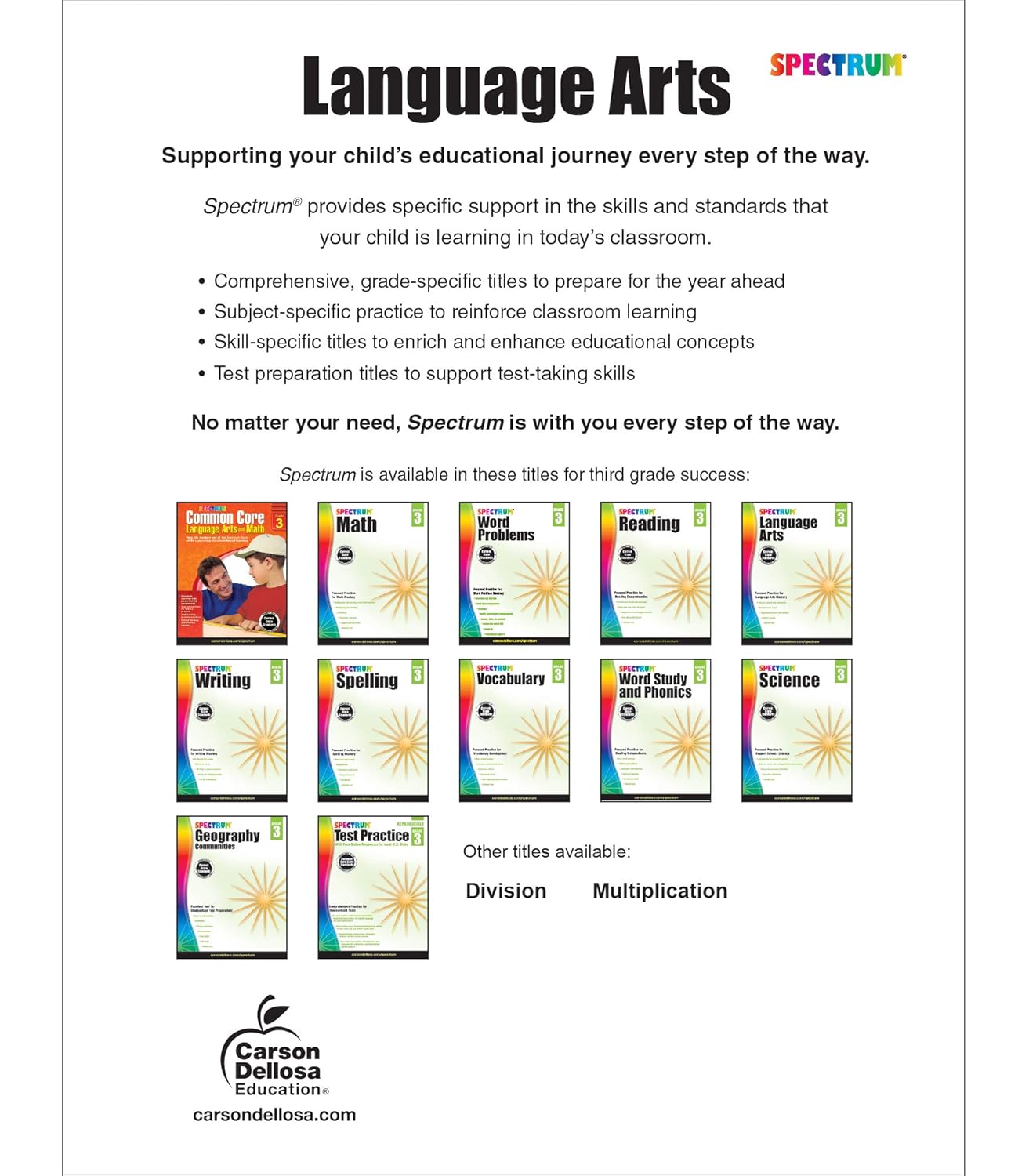 Spectrum Grade 3 Language Arts Workbook, English Grammar, Parts of Speech, Sentence Building Skills, Vocabulary, Punctuation, and More, ELA Classroom or Homeschool Curriculum (Volume 13)