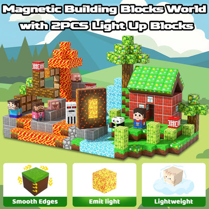 Magnetic Blocks Toys for Kids, 100 PCS Building Blocks Cubes, Stacking Magnetic Tiles Toys for Kids Toddlers Boys Girls Ages 3 4 5 6 7 8-12 Birthday Gifts Party Supplies (Underworld)
