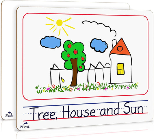 Scribbledo Double Sided Whiteboard Lined Dry Erase Board for Kids Ruled Writing Board Handwriting Practice Small White 9x12 Dry Erase Board with Lines Education Teacher Supplies