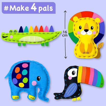 EZCRA Fairy Sewing Kit for Kids Ages 4-8, 4 Easy Projects, No-Mess Learn-to-Sew Arts & Crafts with Felt Stickers for Beginners