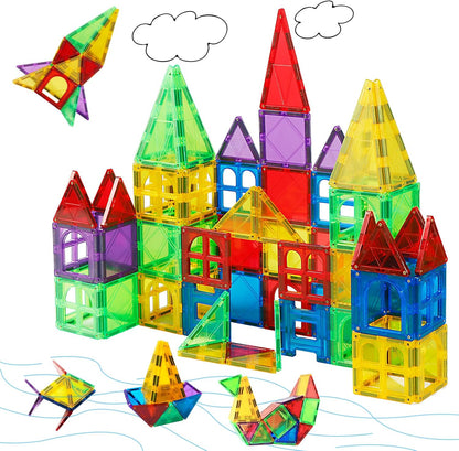 MAGBLOCK 85Pcs Marble Run Magnetic Tiles Toy Building Blocks STEM Educational Child Brain Development Kit Magnet Construction Toys for Boys Girls Kids Age 5 6 7+ Years Old